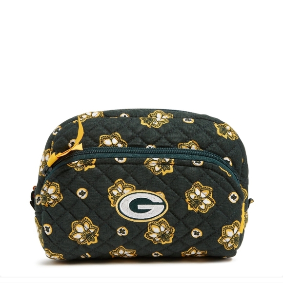 Vera Bradley Handbags - NWT NFL Medium Cosmetic Bag Green Bay Packers bandana 